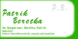 patrik beretka business card
